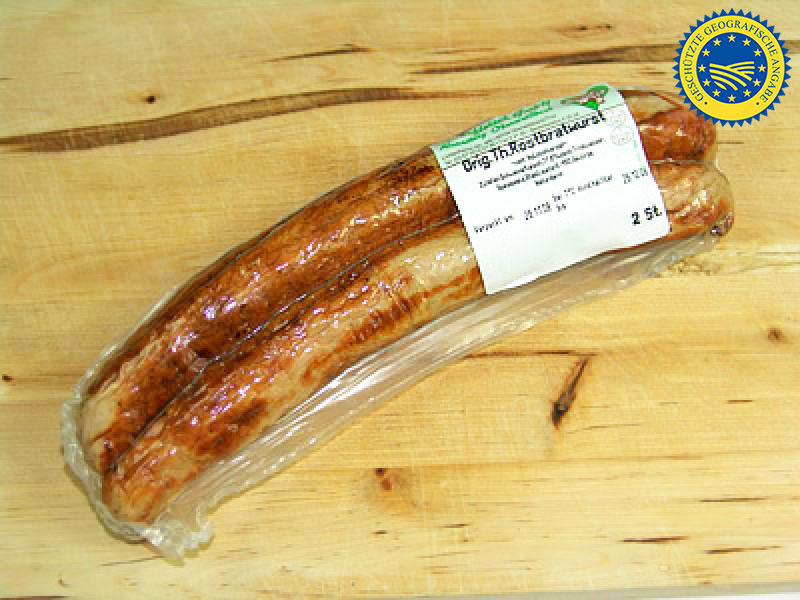 Original Thüringer Rostbratwurst auf Holzkohle, 2er-Pack a 80 g